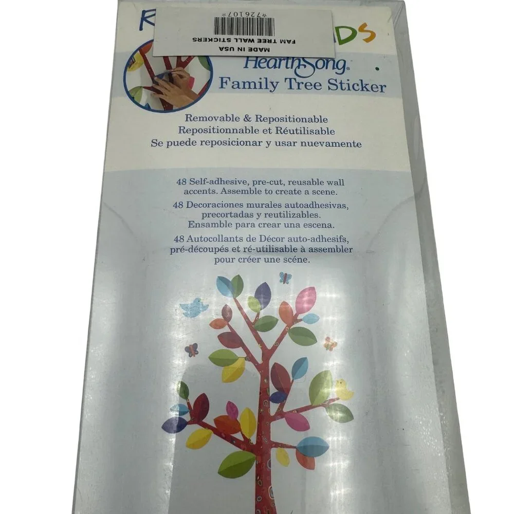 Roommates Kids Hearthsong Family Tree Removable Reusable Wall Sticker 48 Pieces